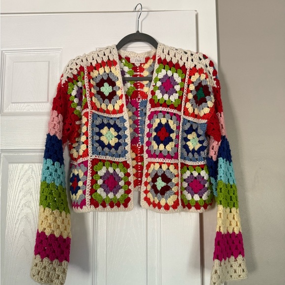 Elan Crochet Cottagecore Boho Bohemian Indie Cardigan - Picture 1 of 6